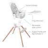 imageMunchkin 360 Cloud Baby and Toddler High Chair with Clear Seat and 360 Swivel White and Grey with Wooden LegsSEAT