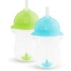 imageMunchkin Any Angle Sippy Cup for Toddlers Weighted Toddler Straw Cup with Click Lock Lid 10 Ounce 2 Pack BlueGreenBlueGreen