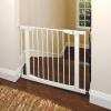 imageMunchkin Auto Close Pressure Mounted Baby Gate for Stairs Hallways and Doors Walk Through with Door Metal White  378 Inch Pack of 1