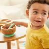 imageMunchkin Bambou Open Training Cup Suction Bowl and Spoon Set for Babies and Toddlers NonToxic Bamboo and FoodGrade SiliconeCup  Suction Bowl and Spoon