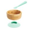 imageMunchkin Bambou Open Training Cup Suction Bowl and Spoon Set for Babies and Toddlers NonToxic Bamboo and FoodGrade SiliconeCup  Suction Bowl and Spoon
