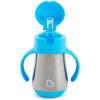 imageMunchkin Cool Cat Sippy Cup for Toddlers Stainless Steel Straw Cup 8 Ounce PurpleBlue