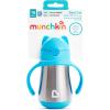 imageMunchkin Cool Cat Sippy Cup for Toddlers Stainless Steel Straw Cup 8 Ounce PurpleBlue
