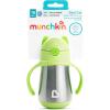 imageMunchkin Cool Cat Sippy Cup for Toddlers Stainless Steel Straw Cup 8 Ounce PurpleGreen