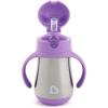 imageMunchkin Cool Cat Sippy Cup for Toddlers Stainless Steel Straw Cup 8 Ounce PurplePurple