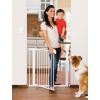 imageMunchkin Easy Close Pressure Mounted Baby Gate for Stairs Hallways and Doors Walk Through with Door Metal White 35x295 Inch Pack of 1White