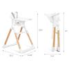 imageMunchkin Float Baby High Chair Foldable and Easy to Clean for Babies and Toddlers White with Wooden LegsWhite