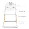 imageMunchkin Float Baby High Chair Foldable and Easy to Clean for Babies and Toddlers White with Wooden LegsWhite