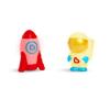imageMunchkin Galaxy Buddies Water Safe Light Up Baby and Toddler Bath Toy Astronaut ampamp Rocket Ship