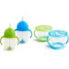 imageMunchkin Happy Snacker Snack Catcher and Any Angle Weighted Straw Trainer Cup Set 4 Pack BlueGreenGreenBlue