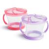imageMunchkin Happy Snacker Snack Catcher and Any Angle Weighted Straw Trainer Cup Set 4 Pack BlueGreenPinkPurple