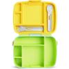 imageMunchkin Lunch Bento Box for Kids Includes Utensils YellowGreen
