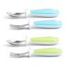 imageMunchkin Raise Toddler Fork and Spoon Utensil Set Rest Keeps Tip Off Table BPA Free 4 Pack BlueGreenBlueGreen