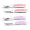 imageMunchkin Raise Toddler Fork and Spoon Utensil Set Rest Keeps Tip Off Table BPA Free 4 Pack BlueGreenPinkPurple