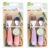 imageMunchkin Raise Toddler Fork and Spoon Utensil Set Rest Keeps Tip Off Table BPA Free 4 Pack BlueGreenPinkPurple