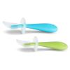 imageMunchkin Silicone Scoop Trainer Spoons with Choke Guard for Baby Led Weaning 4 Count PinkPurpleBlueGreen