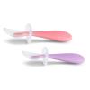 imageMunchkin Silicone Scoop Trainer Spoons with Choke Guard for Baby Led Weaning 4 Count PinkPurplePinkPurple