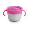 imageMunchkin Snack Stainless Steel Snack Catcher Cup with Lid 9 Ounce Pink 1 PackPink