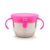 imageMunchkin Snack Stainless Steel Snack Catcher Cup with Lid 9 Ounce Pink 1 PackPink