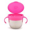 imageMunchkin Snack Stainless Steel Snack Catcher Cup with Lid 9 Ounce Pink 1 PackPink