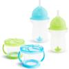 imageMunchkin Any Angle Sippy Cup for Toddlers Weighted Toddler Straw Cup with Click Lock Lid 10 Ounce 2 Pack BlueGreenGreenBlue