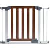 imageMunchkin Auto Close Modern Pressure Mounted Baby Gate for Stairs Hallways and Doors Walk Through with Door 2 x 405 x 29 inches Dark Wood and Silver MetalAuto Close Gate