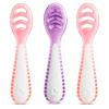 imageMunchkin Gentle Dip Baby Spoons for Self Feeding and Baby Led Weaning 3 Pack PinkPurpleCoralPurple