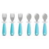 imageMunchkin Raise Toddler Fork and Spoon Utensil Set Rest Keeps Tip Off Table BPA Free 4 Pack BlueGreenBlue