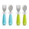 imageMunchkin Raise Toddler Fork and Spoon Utensil Set Rest Keeps Tip Off Table BPA Free 4 Pack BlueGreenBlueGreen