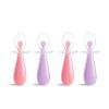 imageMunchkin Silicone Scoop Trainer Spoons with Choke Guard for Baby Led Weaning 4 Count PinkPurplePinkPurple
