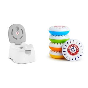 imageMunchkin Arm ampamp Hammer MultiStage 3in1 Potty Seat Potty Chair Trainer Ring and Step Stool Grey and Nursery Fresheners 5 PackPotty  Refills