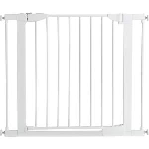 imageMunchkin Auto Close Pressure Mounted Baby Gate for Stairs Hallways and Doors Walk Through with Door Metal White  378 Inch Pack of 1