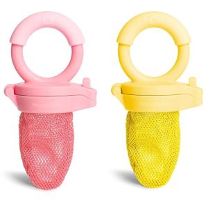 imageMunchkin Baby Feeder for Fresh Food and Fruit 2 Pack CoralPurpleCoralYellow