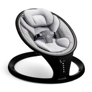 imageMunchkin Baby Swing Portable and Lightweight Bluetooth Enabled Electric Infant Rocker with Natural Sway in 5 Ranges of Motion Newborn Nursery Essentials BlackGrey