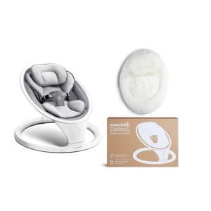 imageMunchkin Baby Swing Portable and Lightweight Bluetooth Enabled with Natural Sway in 5 Ranges of Motion and Premium UltraSoft Faux Fur Cover