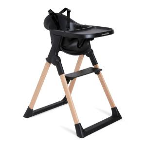 imageMunchkin Float Baby High Chair Foldable and Easy to Clean for Babies and Toddlers White with Wooden LegsBlack