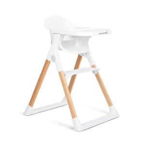 imageMunchkin Float Baby High Chair Foldable and Easy to Clean for Babies and Toddlers White with Wooden LegsWhite
