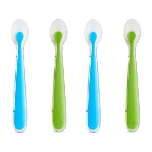 imageMunchkin Gentle Silicone Spoons 4 Pack PinkGreenBlueGreen