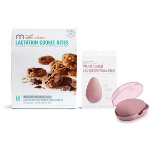imageMunchkin Milkmakers 10pk Lactation Cookie Bites Oatmeal Chocolate Chip and Lactation Massager with Heat and Vibration