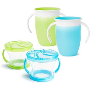 imageMunchkin Miracle 360 Trainer Cup and Snack Catcher 4 Piece Set BlueGreenBlueGreen