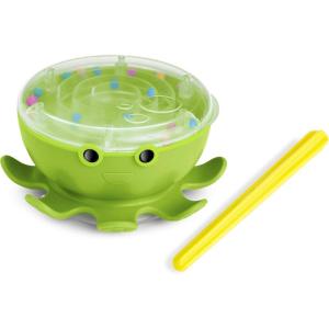 imageMunchkin Octodrum 3in1 Musical Toddler Bath Toy Drum Tambourine and Maze Green2 Piece Set