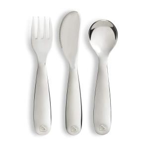 imageMunchkin Polish Toddler Utensils Includes Fork Knife and Spoon Stainless Steel 3 Piece