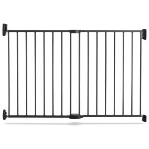 imageMunchkin Push to Close Baby Gate Hardware Mounted Safety Gate for Stairs Hallways and Doors Extends 285quot to 45quot Wide Metal Dark Grey