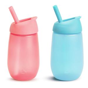 imageMunchkin Simple Clean Toddler Sippy Cup with Easy Clean Straw 10 Ounce 2 Pack PinkBlue2pk  PinkBlue