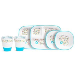 imageMunchkin Splash Toddler Feeding Supplies Set Includes Divided Plate Bowl and Open Cup Blue SprinklesBlue