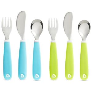 imageMunchkin Splash Toddler Fork Knife and Spoon Utensil Set 6 Pack BlueGreenBlueGreen Utensils