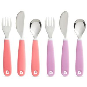 imageMunchkin Splash Toddler Fork Knife and Spoon Utensil Set 6 Pack BlueGreenPinkPurple Utensils