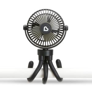 imageMunchkin Stroller Fan  Portable Fan for Travel Baby Gear Accessory with 4 Speeds Flexible Clipon Leg Attachment Rechargeable Battery Black with Multicolored LED Lights