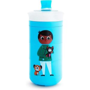 imageMunchkin Twisty Mix ampamp Match Animals Bite Proof Sippy Cup 9 Ounce BlueBlue Characters