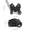imageMunchkin Collapsible Wagon for Kids Foldable UltraCompact and Lightweight Stroller Wagon AllTerrain Wheels Adjustable Sun Canopy  Holds Up to 2 Passengers Black